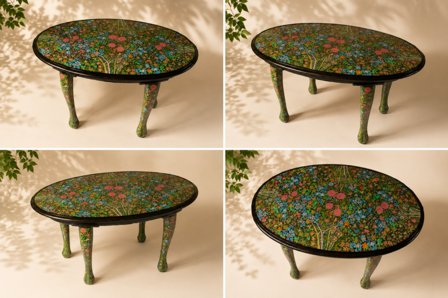 Ornate Floral Wooden Table