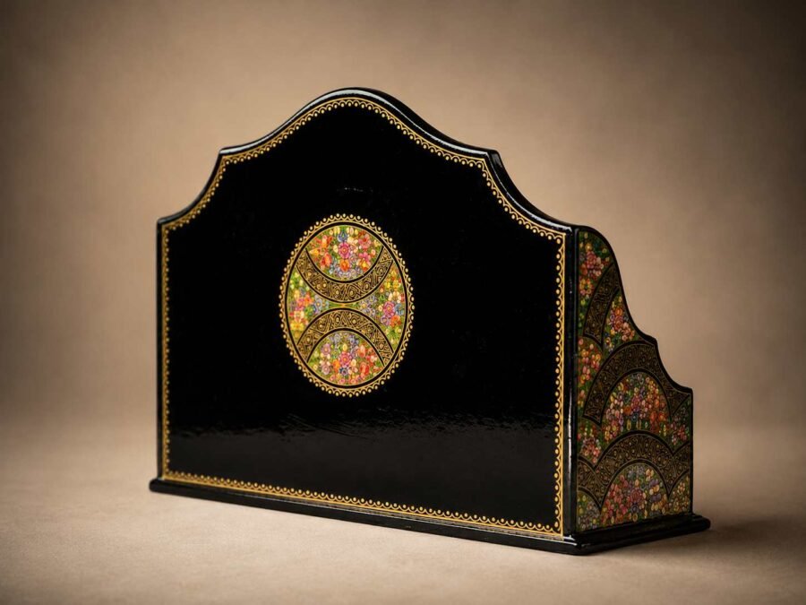Kashmiri papier mache desk organizer