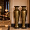 Chinar Gold Paper Mâché Vase Pair